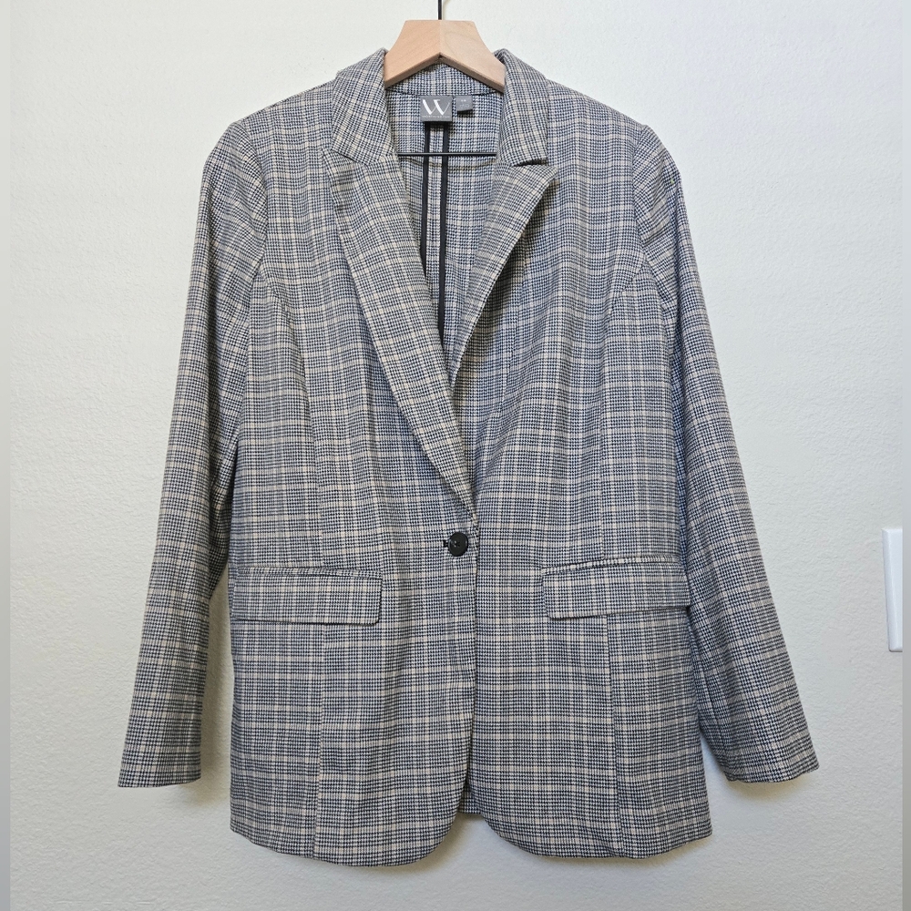 Plaid Long Blazer Jacket size XS